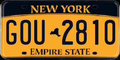 NY license plate GOU2810