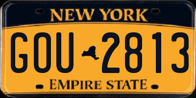 NY license plate GOU2813