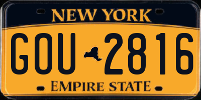 NY license plate GOU2816