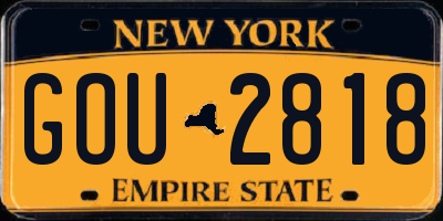 NY license plate GOU2818