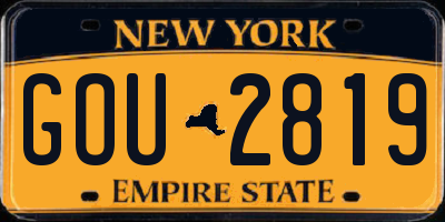 NY license plate GOU2819