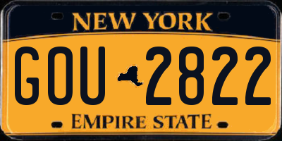 NY license plate GOU2822