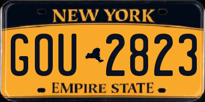 NY license plate GOU2823
