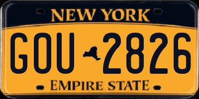 NY license plate GOU2826