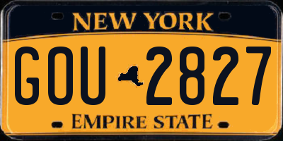 NY license plate GOU2827