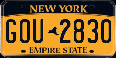 NY license plate GOU2830