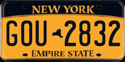 NY license plate GOU2832