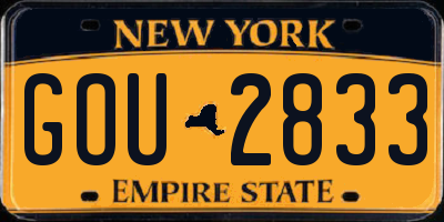 NY license plate GOU2833