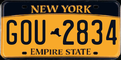 NY license plate GOU2834