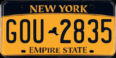 NY license plate GOU2835