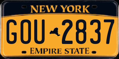 NY license plate GOU2837