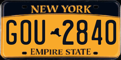 NY license plate GOU2840