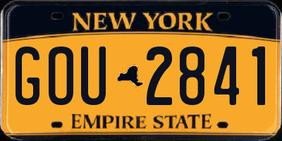 NY license plate GOU2841