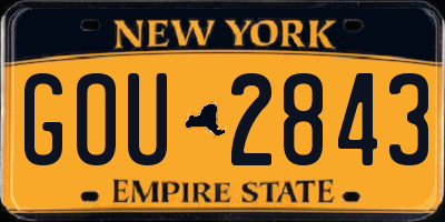 NY license plate GOU2843