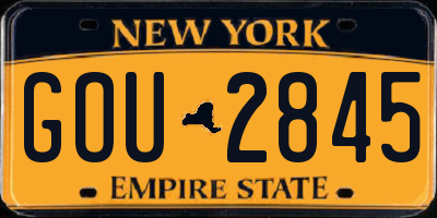 NY license plate GOU2845