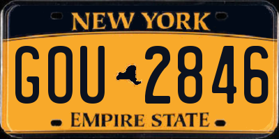 NY license plate GOU2846