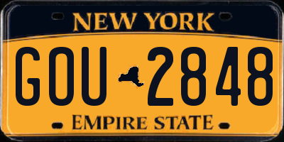 NY license plate GOU2848