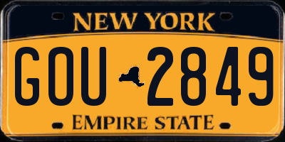NY license plate GOU2849