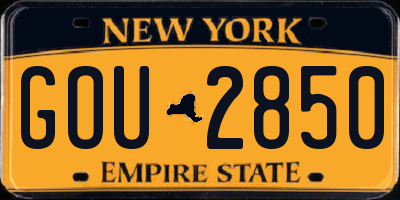 NY license plate GOU2850