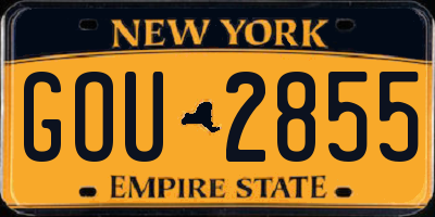 NY license plate GOU2855