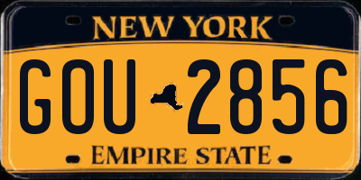 NY license plate GOU2856