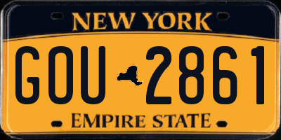 NY license plate GOU2861