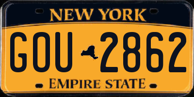 NY license plate GOU2862