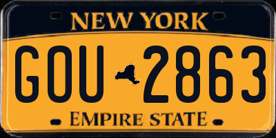 NY license plate GOU2863