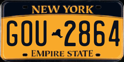 NY license plate GOU2864