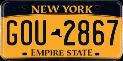 NY license plate GOU2867