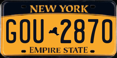 NY license plate GOU2870
