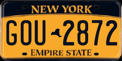 NY license plate GOU2872