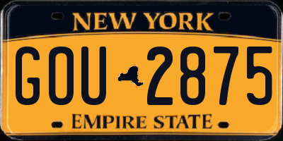 NY license plate GOU2875