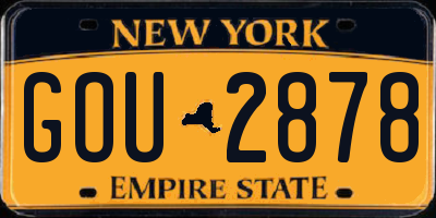 NY license plate GOU2878