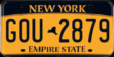 NY license plate GOU2879