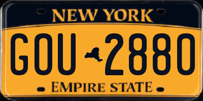 NY license plate GOU2880