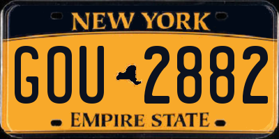 NY license plate GOU2882
