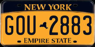 NY license plate GOU2883