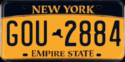 NY license plate GOU2884