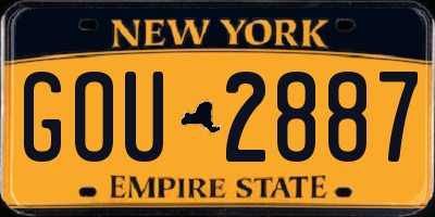 NY license plate GOU2887