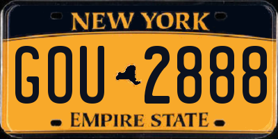 NY license plate GOU2888