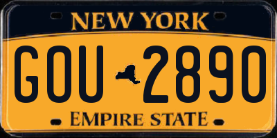 NY license plate GOU2890