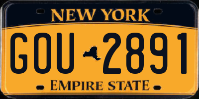 NY license plate GOU2891