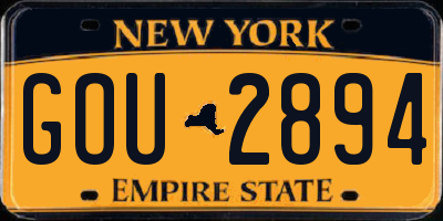 NY license plate GOU2894
