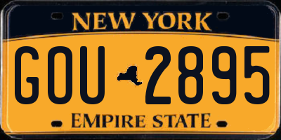 NY license plate GOU2895