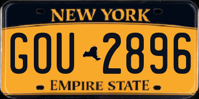 NY license plate GOU2896