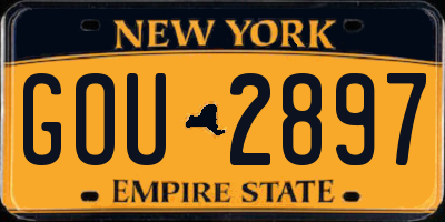NY license plate GOU2897