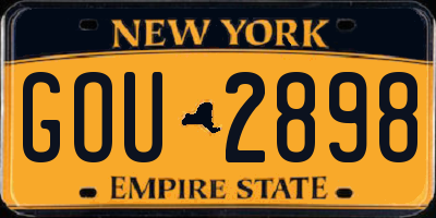NY license plate GOU2898