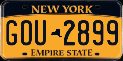 NY license plate GOU2899