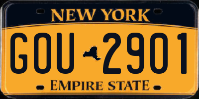 NY license plate GOU2901
